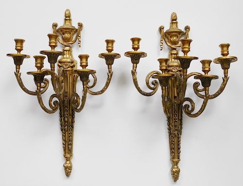 Pair of Empire style gilt wall sconces