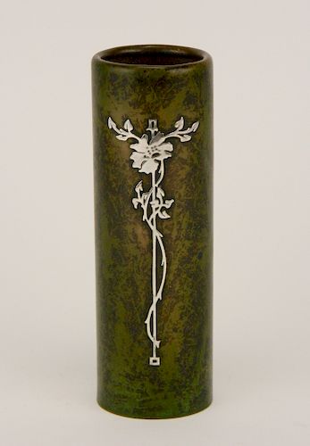 Heintz sterling on bronze vase