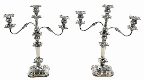 Pair of Silver Plate Candleabra