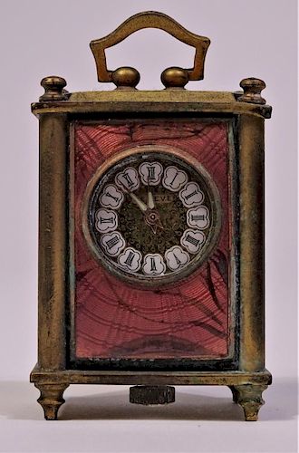 Early Swiss Enamel Travel Clock
