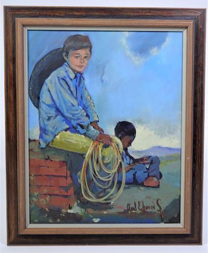 Raul Esparza Sanchez, (Mexico 20th C.) Oil on Canvas