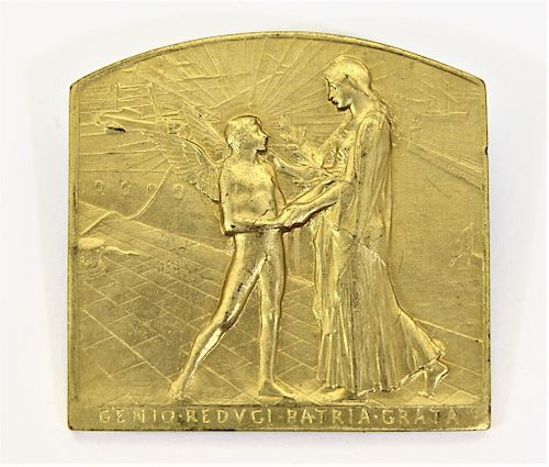 1800's Gilded Bronze Plaque