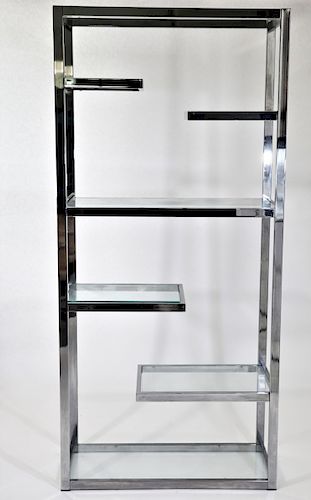 Style of Milo Baughman, Chrome Etagère Shelf Unit
