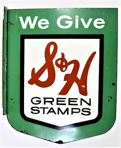 S&H "We Give Green Stamps" Flange Sign