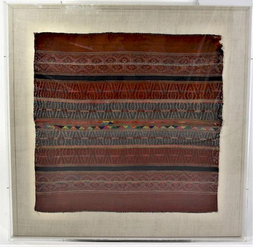 Framed Handmade Textile Fragment, Plexiglass