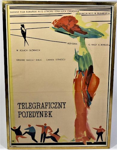Vintage Polish Film Poster Telegraficzny Pojedynek