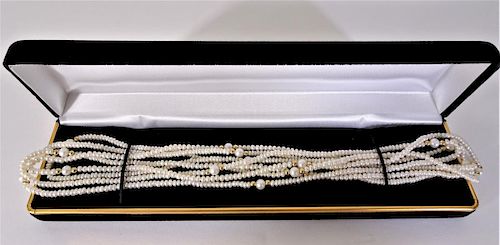 Gen Seed Pearl Long Strand Necklace