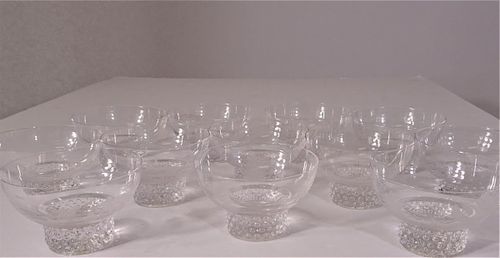 (12) Hand Engraved Coupe Glasses