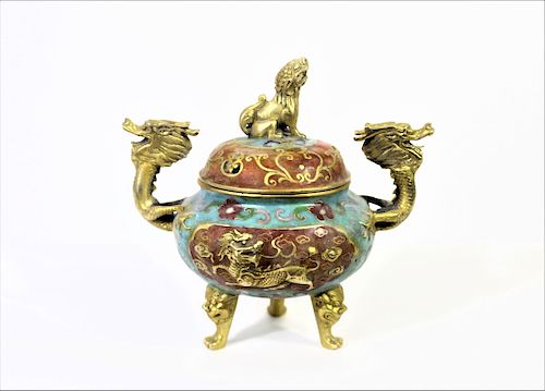 Chinese Royal Bronze Cloisonné Enamel Censer