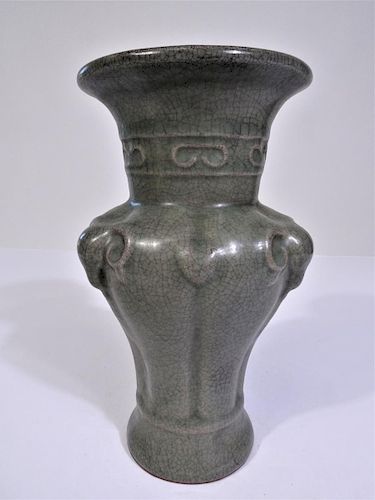 Chinese Green Crackleware Vase