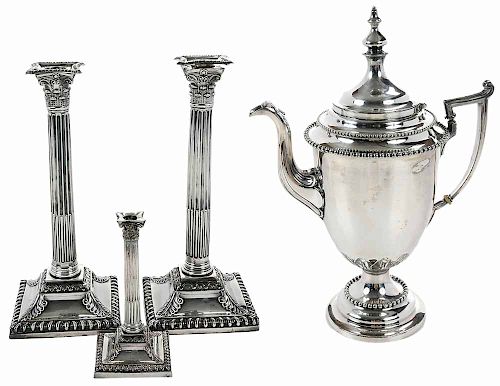 Four Pieces Silver Plate