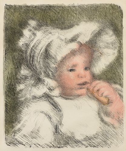 after PIERRE AUGUSTE RENOIR (French 1841-1919) A LITHOGRAPH, "L'Enfant au Biscuit,"
