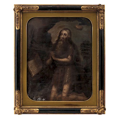 SAINT PAUL THE HERMIT. MEXICO, 18TH CENTURY. Oil on canvas. 