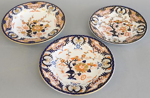 Forty seven piece assembled Royal Crown Derby porcelain Imari service, 19th century, to include sixteen dinner plates, twelve soup p...