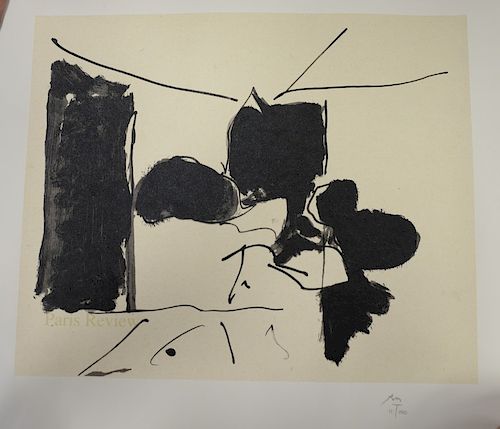 Robert Motherwell, lithograph, "Paris Review", pencil initialed and numbered lower right, RM 11/100. sheet size: 10 3/4" x 22 1/2".