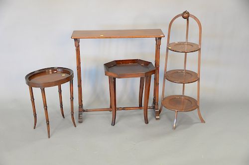 Group of stands and foot stools. tallest: 34 in.
