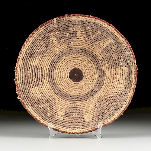 A NATIVE AMERICAN WOVEN CEREMONIAL BASKET, EARLY/MID 20TH CENTURY,