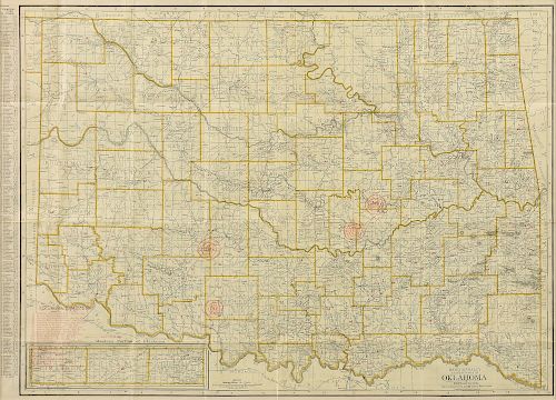AN ANTIQUE MAP, "Rand McNally Standard Map of Oklahoma,"