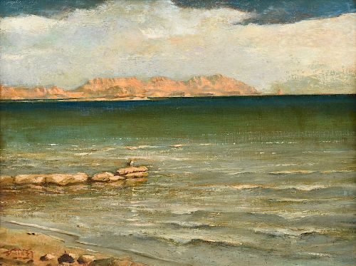 DIRK VAN DRIEST (Dutch/American 1889-1989) A PAINTING, "Guaymas Bays,"