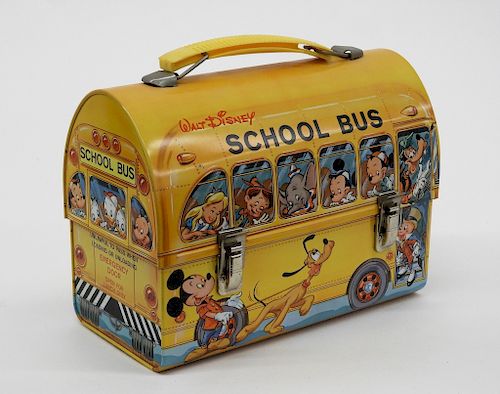 1961 Aladdin Walt Disney School Bus Dome Lunch Box