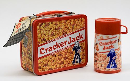 Aladdin Cracker Jack Tin Lunch Box & Thermo Bottle