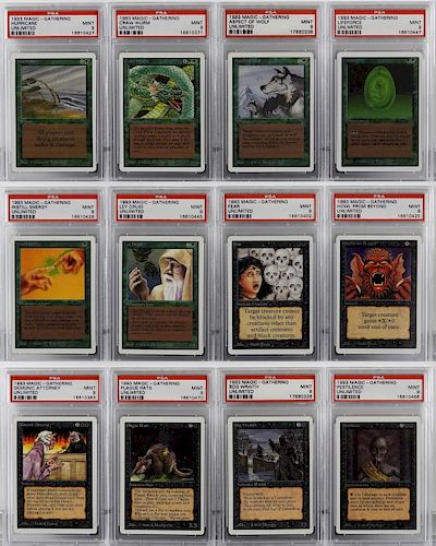 12PC Magic The Gathering Unlimited TCG PSA 9 Group