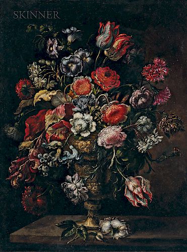 Southern Netherlands School, 17th/18th Century  Ornate Floral Still Life in an Urn