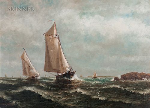 Wesley Elbridge Webber (American, 1841-1914)  Coming into Port