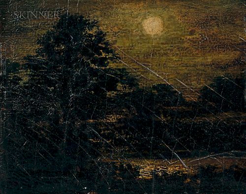 Attributed to Ralph Albert Blakelock (American, 1847-1919)  Moonlight Forest
