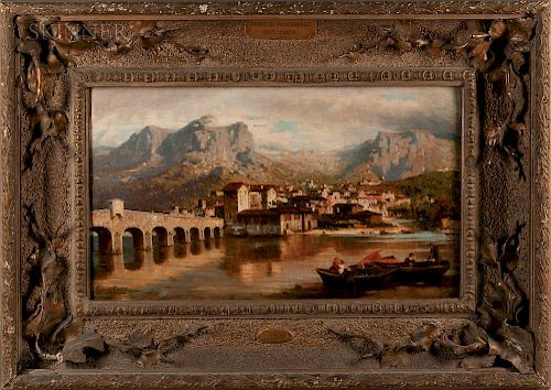 Ercole Calvi (Italian, 1824-1900)  Ponte di Pescarenico