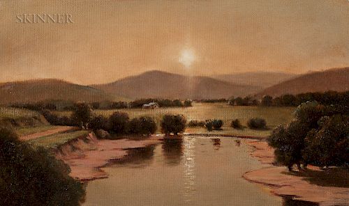 Lemuel Maynard Wiles (American, 1826-1905)  Genesee Valley Sunset