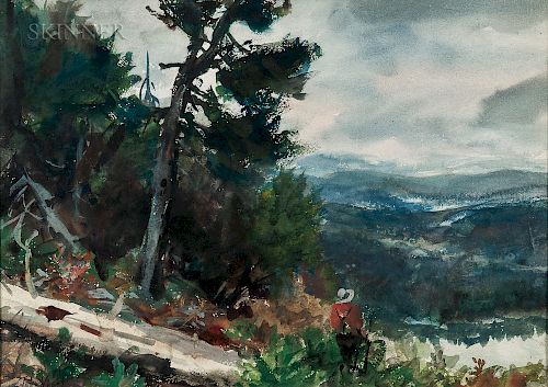 John Whorf (American, 1903-1959)  Guide in the Mountains