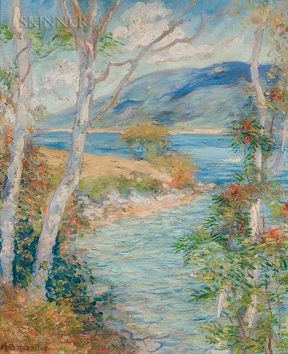 Mary Brewster Hazelton (American, 1868-1953)  Landscape with Birches