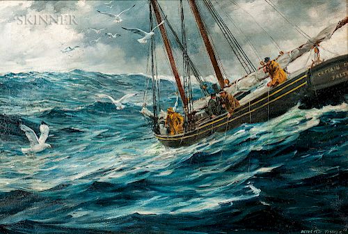 Anton Otto Fischer (American, 1882-1962)  Hauling in the Catch