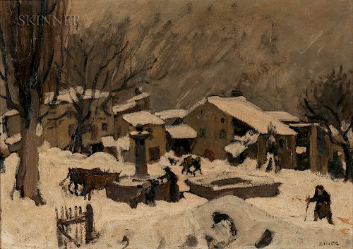 Jules-Émile Zingg (French, 1882-1942)  Winter Village