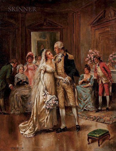 Edward Percy Moran (American, 1862-1935)  George Washington and Bride