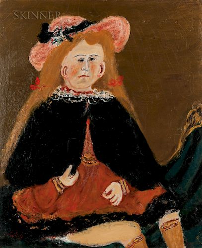 Nicholas Vasilieff (American/Russian, 1892-1970), Girl with Pink Bonnet, Signed "N. Vasilieff" l.l., titled on a label from the William