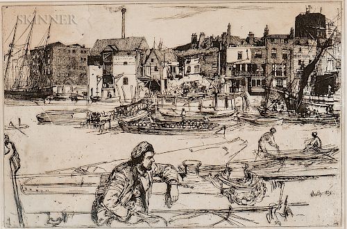 James Abbott McNeill Whistler (American, 1834-1903)  Black Lion Wharf