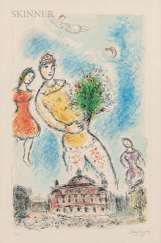 Marc Chagall (Russian/French, 1887-1985)  Dans le ciel de l'Opéra