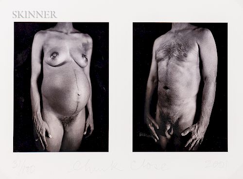Chuck Close (American, b. 1940)    Untitled Diptych from the Portfolio Doctors of the World