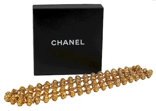Chanel Gold Tone Byzantine Bead 64" Long Necklace