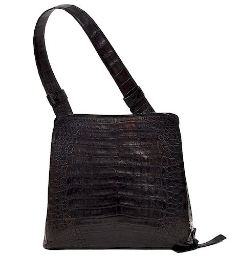 Nancy Gonzalez Crocodile Black Shoulder Bag