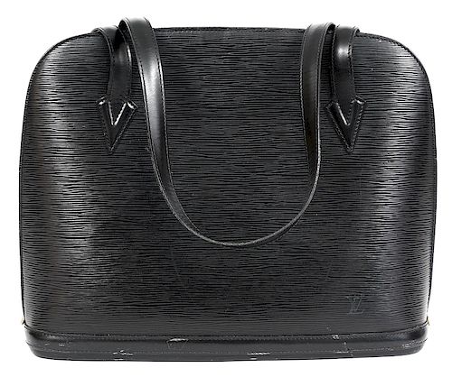 Louis Vuitton Loussac Noir Epi Tote Shoulder Bag