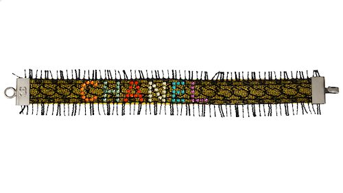 Chanel Vintage Lace Fringe & Crystal Bracelet