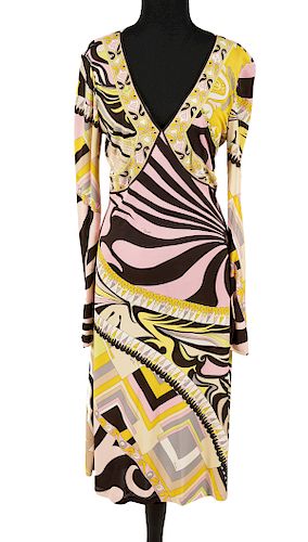 Emilio Pucci Dress in Pinks, Chartreuse & Black