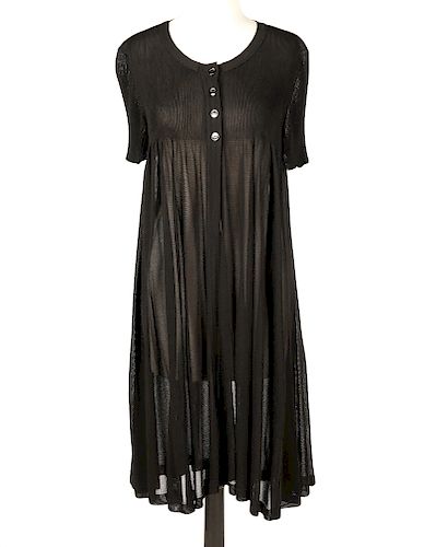 Chanel Sheer Black Tunic Top Size 40