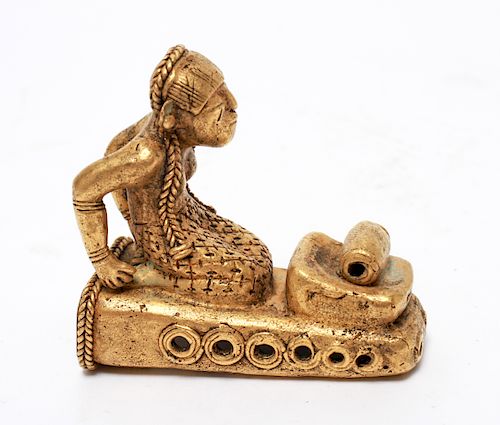 Pre-Columbian Gold Sinu Tumbaga Figural Finial