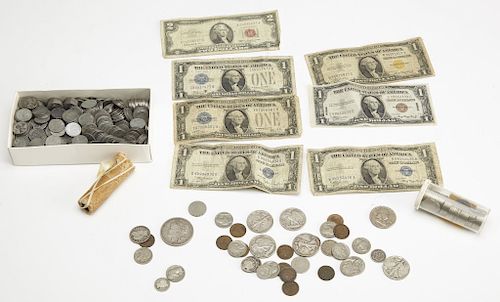 Lot US Coins and Currency