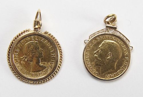 Two British Â Sovereign 22K Gold Coins