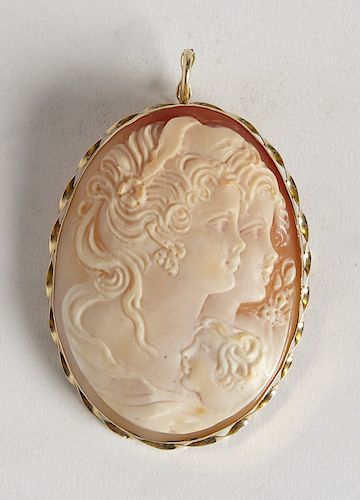 Large Early Cameo set in Gold